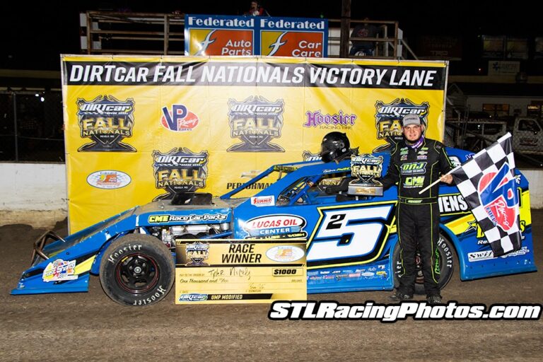 Tyler Nicely, Sam Halstead, Trey Harris & Tony Walker take opening night DIRTcar Nationals wins at Federated Auto Parts Raceway at I-55