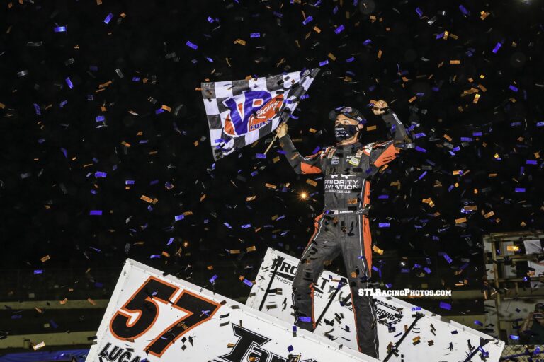 Kyle Larson earns emotional World of Outlaws win at I-55